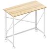 HOMCOM Scrivania Pieghevole Salvaspazio con 4 Ruote e Freno, 80x40x75 cm, Legno | Aosom Italy