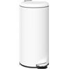 HOMCOM Bidone Immondizia a Pedale da 30L con Coperchio a Chiusura Morbida, Cestino Rifiuti in Metallo e PP, 36x30x63.5 cm, Bianco Crema | Aosom Italy