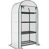 Outsunny Serra da Giardino Verticale con 4 Ripiani in Metallo e Copertura in PE, 80x50x160 cm, Bianco | Aosom Italy