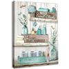 Dazzlewall Incorniciato Casa Colonica Bagno Parete Arte Decor Libellula Fiore E Bottiglie, Rustico Tela Arte della Parete per Bagno Toilette Arredamento 12x16 pollice