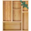 MapleGrace Set di 5 organizer in bambù per cassetti, multiuso, in legno, divisori per cassetti e vassoi portaoggetti per cucina, bagno, scrivania da ufficio, trucchi, gioielli, utensili