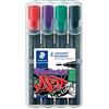 STAEDTLER 352 WP4-1 Lumocolor - Pennarelli permanenti, confezione da 4 colori assortiti, punta a proiettile