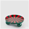 EDG Enzo De Gasperi Alzata Decorativa Natalizia Rotonda H 7 Cm D 20,5 Cm Metallo Bicolore Verde Rosso