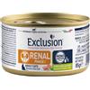 Exclusion Gatto Diet Renal Fase 1 Adulto Maiale, Piselli & Riso Lattina 85 Gr