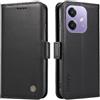XINNI Cover per Oppo A60 5G(Not Fit 4G) Custodia, Semplice Cellulare Libro Antiurto Flip Pelle PU/TPU Magnetica Case, Nero