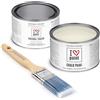 I LOVE paint I Love Chalk Paint - Kit Completo Vernice, Finitura e Pennello - Pittura Senza Carteggiare - Colore Avorio (375ml Chalk Paint + 375ml Finitura + Pennello 40mm)