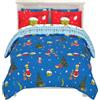 Franco Grinch by Dr. Seuss Holiday & Christmas Bedding Super Soft Comforter and Sheet Set with Sham, 7 Piece Queen Size (Official Dr. Seuss Product)
