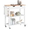 SoBuy Carrello da cucina FKW68-WN con 2 cassetti e 2 ripiani carrello da portata carrello armadio da cucina credenza BHT ca. : 85x90x39 cm