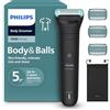 Philips Bodygroom Serie 5000 - Rifinitore per uomo con Sistema a tripla protezione, Rifinitura e rasatura intima, Impermeabile al 100%, 100 minuti di autonomia, Modello BG5470/15