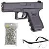 2EAGLE Pistola Softair Pack Modello Galaxy G.17 Molla/Materiale: Metallo/Potenza 0,5 Joule/consegnato con Accessori Nero
