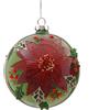 VETUR Sfera Di Natale Fiore Rosso 12 Cm Verde