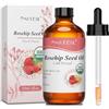 PHATOIL Olio di semi di rosa canina biologico spremuto a freddo, 118 ml, Rosehip Seed Oil USDA Organic 100% puro naturale, olio di rosa canina, senza esano per pelle, capelli e unghie, olio per il