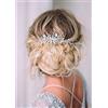 Kercisbeauty - Pettine per capelli con opale blu, per spose, matrimonio, matrimonio, fascia laterale, per donne e ragazze, per feste di ballo di fine anno, gioielli in cristallo (argento)