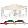 Flexzion Copertura di ricambio per gazebo, 2,4 m x 2,4 m, a doppio livello, con protezione UV30+, resistente allo sporco, impermeabile, per esterni, ombrellone, giardino, patio, padiglione (avorio)