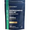 Horbäach Ashwagandha KSM-66 Complex 2500mg | 120 Capsule Vegane | con Triptofano + Vitamina B6 e B12 Alto Dosaggio | Estratto di Pepe Nero e Niacina | by Horbaach