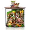 Foyucool Casa in Miniatura DIY con Mobili, Kit di Costruzione per Adulti, Modellino in Legno da Montare, Compleanni e Natale, Tempo del Raccolto