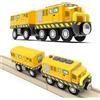 Cylora Trenino Elettrico per Bambini, Locomotiva con Suono e Luce a Batteria, Trazione Magnetica Forte, Treno Giocattolo, Compatibile con Thomas, Brio, Regalo per Bambini dai 3 Anni in Su, Giallo