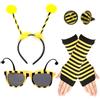 Bluelves Costume da api per adulti, per bambini, costume da ape, costume da carnevale da donna, cerchietto per capelli + orecchini + guanti lunghi + occhiali da sole, costume da carnevale da donna