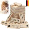 Piashow The Lust Tower Blocks, Naughty Block Tower Game, Love & Naughty impilabile Torre di legno Gioco con domande e sfide tedesche per coppie adulti, (48 pezzi)
