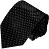 Lorenzo Cana - Cravatta di design in 100% seta - Cravatta di marca nera a pois piccoli bianchi - 84576, Nero , 150 cm lang 7,5 cm breit