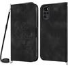 Netany Cover per Motorola Moto G22 4G con Cordino, Flip Portafoglio Custodia in Pelle, [2 Porta Carte][Chiusura Magnetica],Custodia Libro Antiurto Cover con Laccio per Motorola Moto G22 4G (Nero)