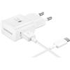 Generico Caricabatterie Rapido con Cavo Type-C, compatibile con Samsung, Caricatore da parete per Galaxy S10, S10+, S10e, S9, S9+ (EPTA200 + DR140 B W) (caricatore + cavo USB-C), bianco