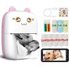 JEPEErbz Mini Stampante Portatile, Stampante Termica, Stampante Fotografica Portatile Bluetooth (Rosa)