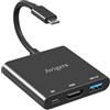 Avigers Adattatore da USB C a HDMI, 3 in 1, Adattatore da Tipo C a HDMI 4K, PD 100W, USB 3.0 5Gbps, HUB USB C per Computer Portatili, iPhone 16/15 Pro Max/Plus, MacBook Pro/Air, iPad, Samsung