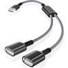 BASESAILOR USB Splitter 1 zu 2 0.3M,USB Verteiler Splitter Kabel,USBY Verlängerungskabel,USBA 1 Stecker zu 2 Buchse Adapter,Doppel Port Hub,2fach Doppelstecker für Mac,Auto,Xbox One,PS5 4,Laptop