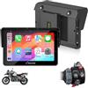 CARPURIDE W502BS Pro per Moto BMW CarPlay e Android Auto, Doppio Bluetooth, Schermo di Navigazione Impermeabile da 5 Pollici, Lettura dati, Native Wonder, TPMS, Sensore di luce, Condivisione di Musica
