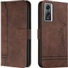 Bravoday Cover per Vivo Y72 5G / IQOOZ3 5G / Y53S / Y52 5G, Flip Custodia in Pelle PU Portafoglio Custodia per Vivo Y72 5G, con Slot per Schede, Marrone