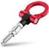 Keenso Kit universale di rimorchio per gancio di traino per auto, rimorchio per auto in lega di alluminio gancio di traino anteriore(Red)
