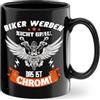 Ysound Tazza per motociclisti anziani - BIKER NON DIVENTA GRIGIO, QUESTO È CROMATO - Regali moto per uomini, tazza da caffè regalo per motociclisti