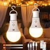 Ketom 2 Pezzi Lampadina LED Ricaricabile USB, E27 Lampadina con Telecomando, Lampada da 7W, 3 Temperature Colore & Dimmerabile, Timer, per Campeggio Illuminazione di Emergenza Lampade da Scrivania