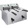 Friggitrice elettrica da banco Lt. 8+8 con rubinetto - Kw. 3+3