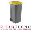Ristotecno Pattumiera Polietilene Lt. 100 - Per raccolta differenziata - Coperchio GIALLO