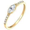 Elli Anelli Donna Coinvolgimento Elegante con Cristalli in Argento Sterling 925