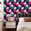 VaryPaper Carta da Parati Geometrica Rosa Viola 44.5cmx200cm Pellicola Adesiva Geometrica Stile Boho Carta Adesiva per Mobili Colorato Camera Letto Soggiorno Pellicola Mobili per Armadio Scaffali