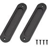 MOROBOR Maniglie per porte scorrevoli ovali a incasso, 2 pezzi, in lega di alluminio opaco nero, maniglie a filo per armadio con viti di montaggio per porta scorrevole a fienile/15 cm