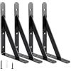 Ouvin Supporti per scaffali resistenti a triangolo, staffe per mensole ad angolo retto, nere, 12 pollici (30,5 cm), set da 4 pezzi