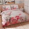 PETTI Artigiani Italiani - Set Copripiumino Singolo 135x200 cm (1 Federa 80x80 cm Inclusa), Parure Copripiumino Microfibra con Stampa Digitale Roses Butterfly - Made in Italy