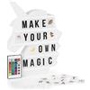EASYmaxx Scatola luminosa a LED, per messaggi di testo personalizzati, set Mega con 150 emoji colorati e 173 lettere, numeri e simboli intercambiabili [unicorno]
