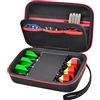 Boobowl Borsa organizer per freccette, punta in acciaio e freccette morbide, borsa per il trasporto delle freccette, adatta per bersagli, fusti, alette e accessori, Nero , Holds for 6 Darts, Holc 6