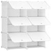 HOOBRO Scarpiera, Scaffale Portascarpe a 6 Scomparti, con Sportello, Scaffale Componibile in Plastica, Scomparto di 40 x 30 x 30 cm, per Corridoio, Portico, Dormitorio, Bianco EWT26SC01G1
