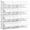 HOOBRO Scarpiera, Scaffale Portascarpe a 12 Scomparti, con Sportello, Scaffale Componibile in Plastica, Scomparto di 40 x 30 x 30 cm, per Corridoio, Portico, Dormitorio, Bianco EWT38SC01G1