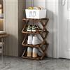 XZXWZX Scarpiera Pieghevole, Organizer Verticale per Scarpe in Bambù, Scaffale alto Multifunzionale e Stretto per Scarpe per Ingresso, Armadio, Angolo, Camera da Letto, Corridoio, Colore Marrone, 4 Ripiani