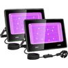 Eleganted 100W Black Light, UV Lamp, Black Light, IP67 Waterproof, for Halloween Decoration, Christmas Decoration, Hardened UV Resin, Neon Party (2 Pieces)