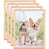 Weikani A5 cornice fotografica, 4 Pack-15x21cm OAK cornice per immagini Plexi-vetro, cornice certificato per montaggio a parete o display da tavolo, set di 4