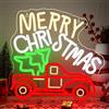 SIGNSHIP Insegna Luminosa al Neon Albero di Buon Natale, Insegna al Neon Camion di Buon Natale, Insegne LED Albero di Natale con Dimmer per Decorazione da Parete Festa di Natale Capodanno Festa delle