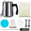 Ohcans Kit di accessori per candela, cera di soia fai da te per adulti, con 900ml candela fare versare pentola, stoppini candela, adesivi stoppini, supporto stoppini, termometro